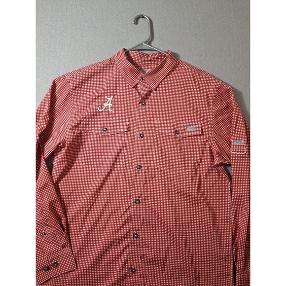 Alabama Crimson Tide Drake Waterfowl Long Sleeve Red Vented Shirt Size Medium - Picture 2 of 8